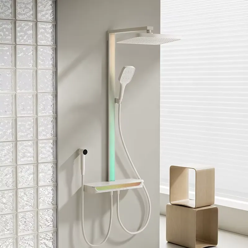 Smart Home Thermostat - Brass Digital Waterfall Shower Set Wall