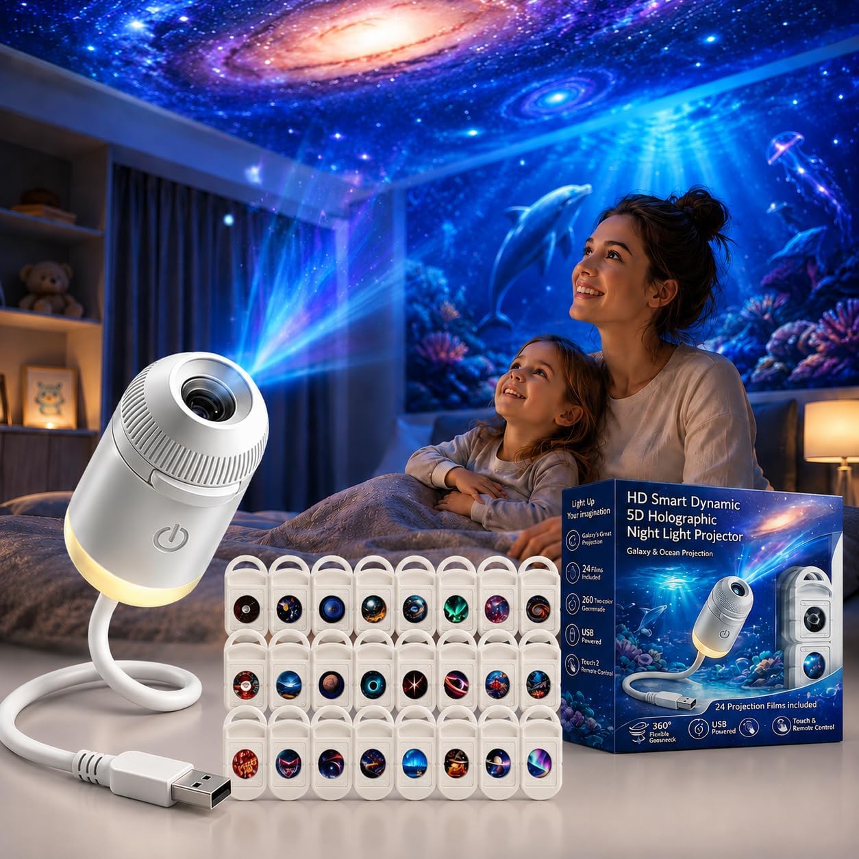 Smart Night Light - HD Smart Dynamic 5D Holographic Night