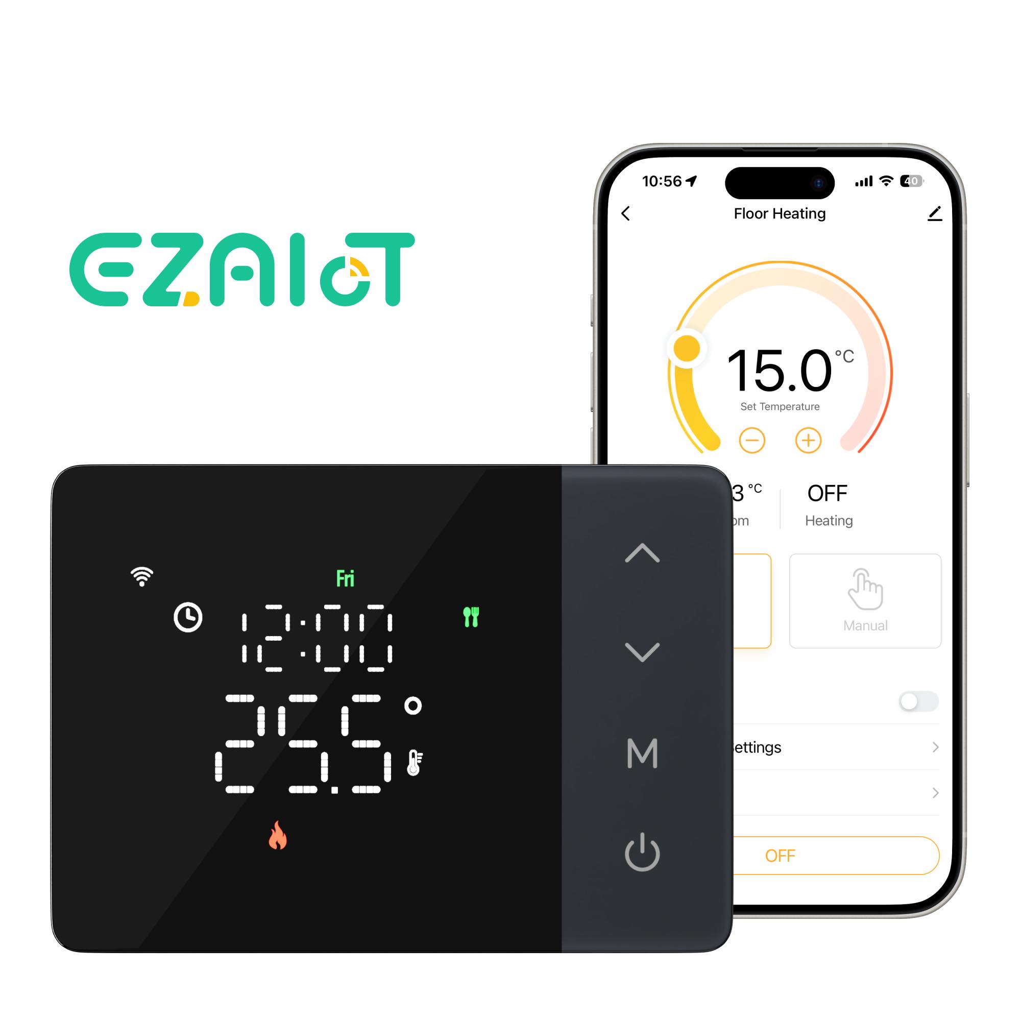 Smart Home Thermostat - Tuya smart battery powered wifi thermostat
