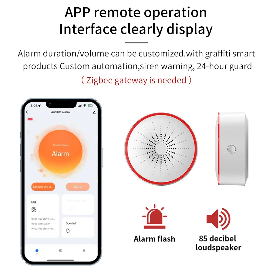 Tuya WiFi ZigBee Smart Alarm S - đánh giá và giá Smart Home Features