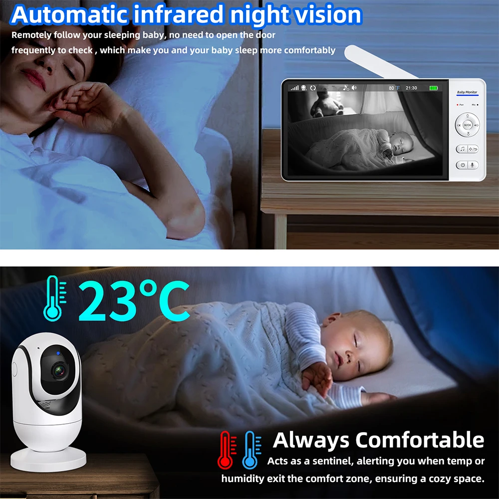 No WiFi 7 Inch Baby Monitor 2- - đánh giá và giá Smart Home Battery Camera