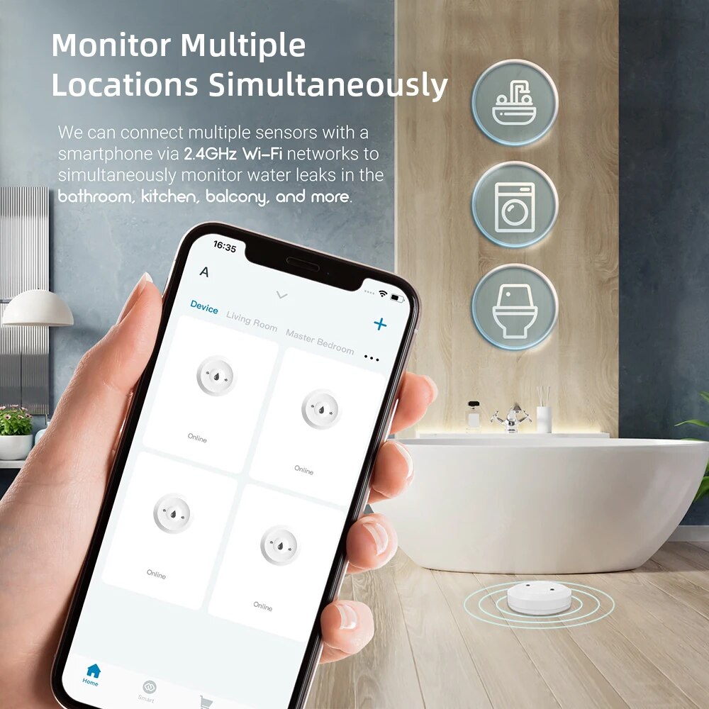 Zigbee Water Leak Sensor for T - đánh giá và giá Smart Home Features