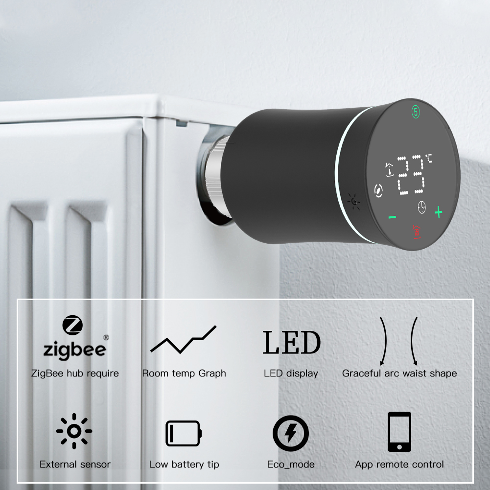 MOES ZigBee 3.0 TRV Thermostat - đánh giá và giá Smart Home Thermostat