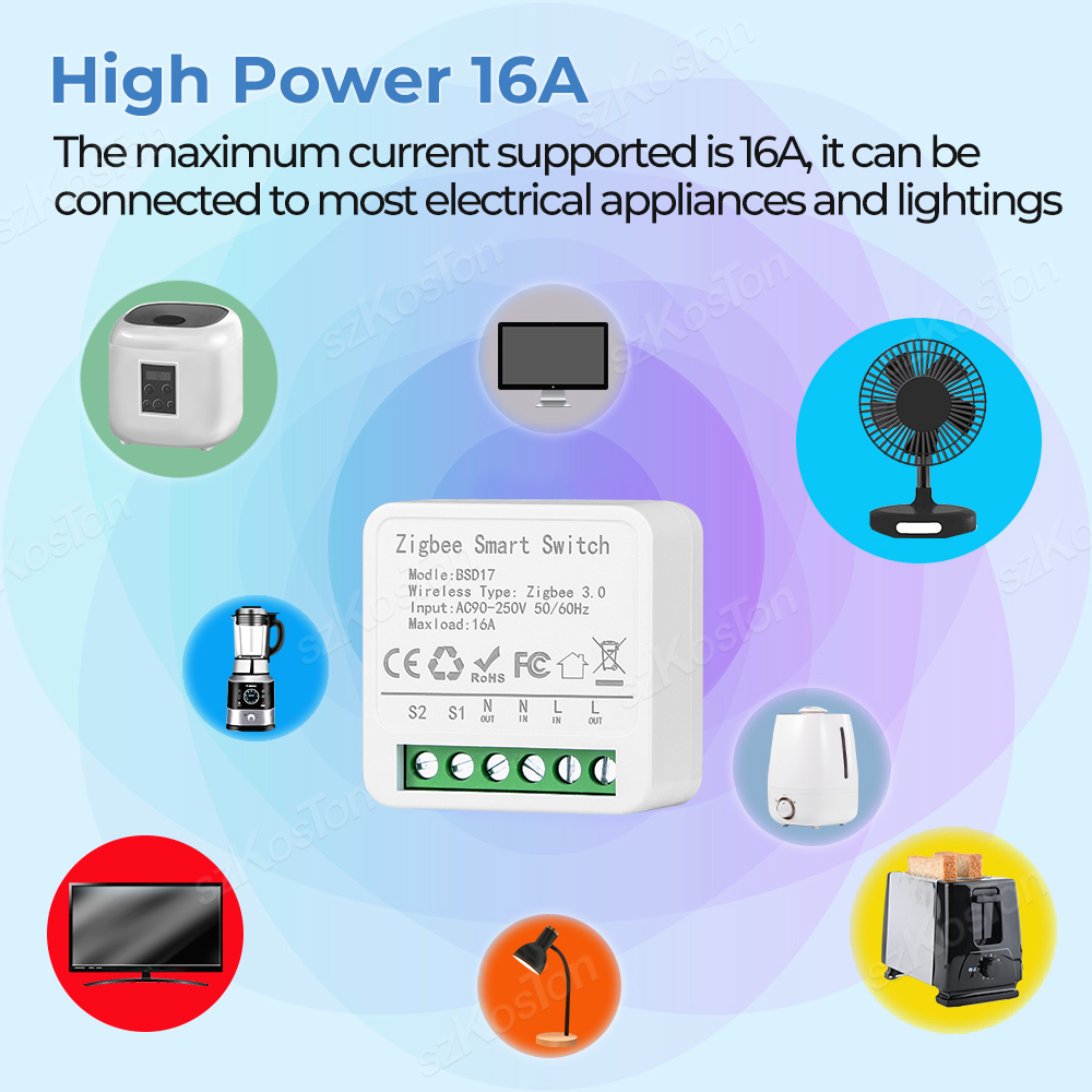 16A Mini ZigBee Smart Switch e - đánh giá và giá Smart Home Bridge